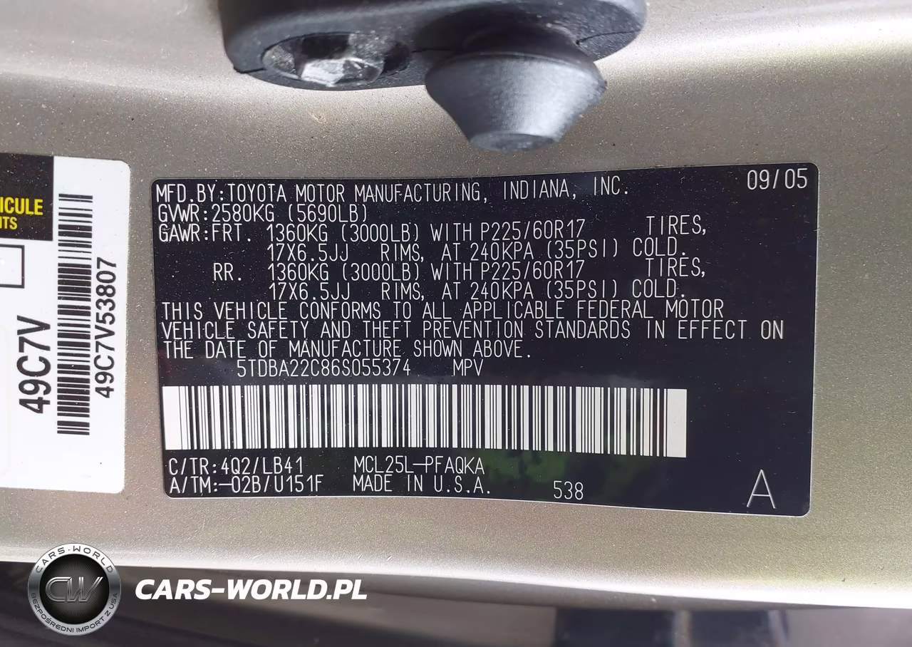 2006 Toyota Sienna Xle VIN:5TDBA22C86S055374 - 9