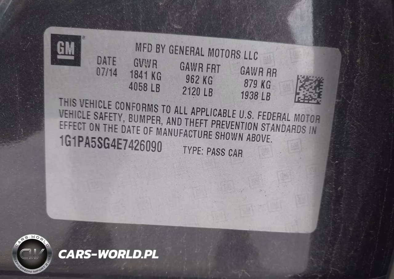 2014 Chevrolet Cruze Ls Auto VIN:1G1PA5SG4E7426090 - 9