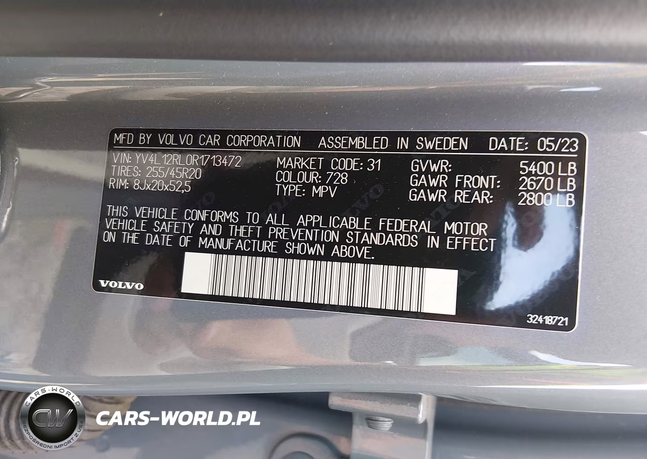 2024 Volvo Xc60 B5 Plus Dark Theme VIN:YV4L12RL0R1713472 - 9