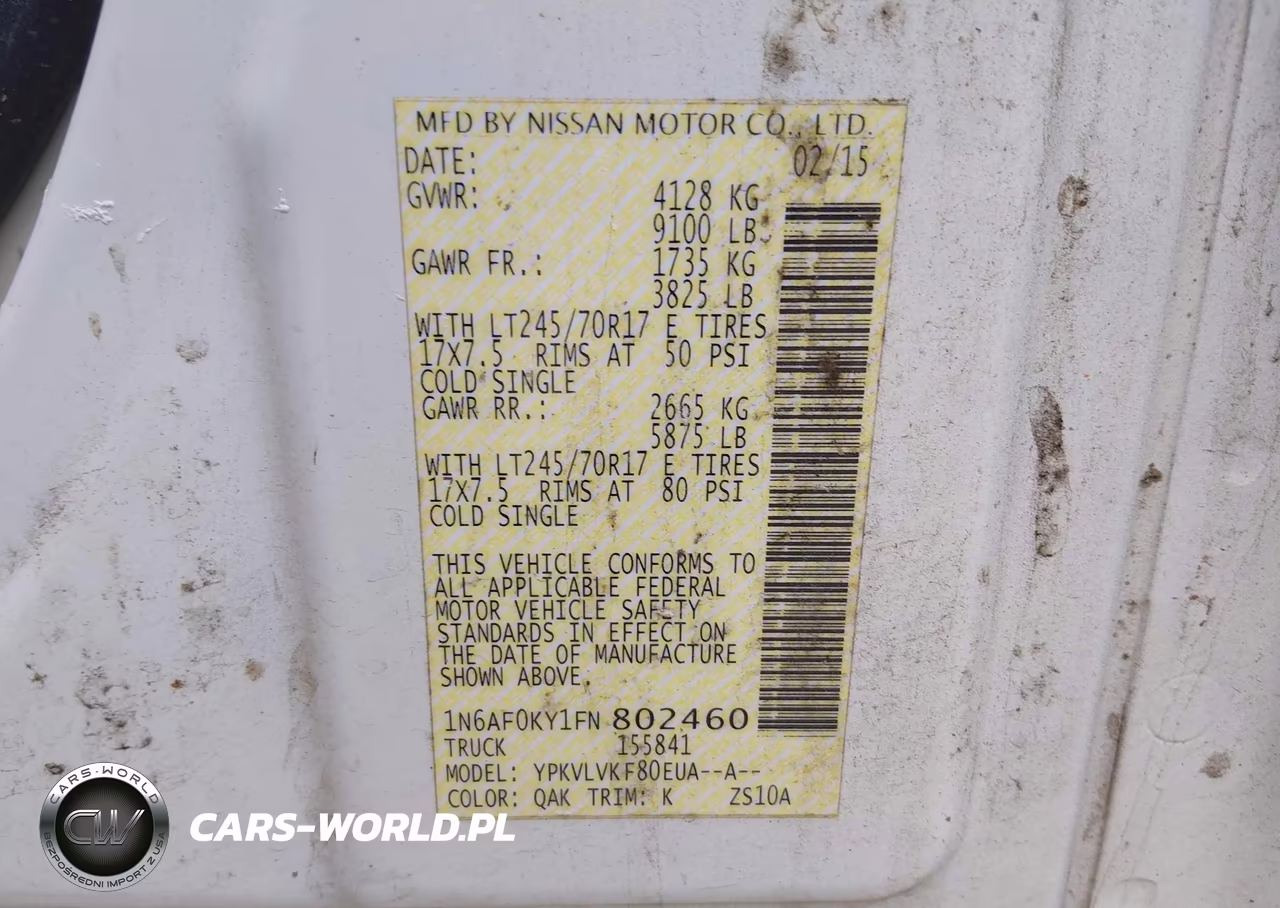 2015 Nissan Nv Cargo Nv2500 Hd Sl V8 VIN:1N6AF0KY1FN802460 - 9