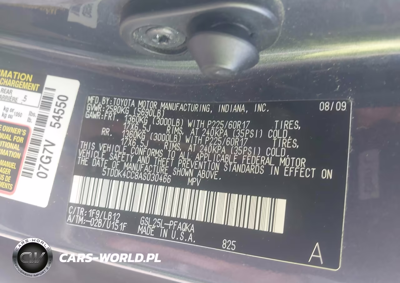 2010 Toyota Sienna Limited VIN:5TDDK4CC8AS030466 - 9