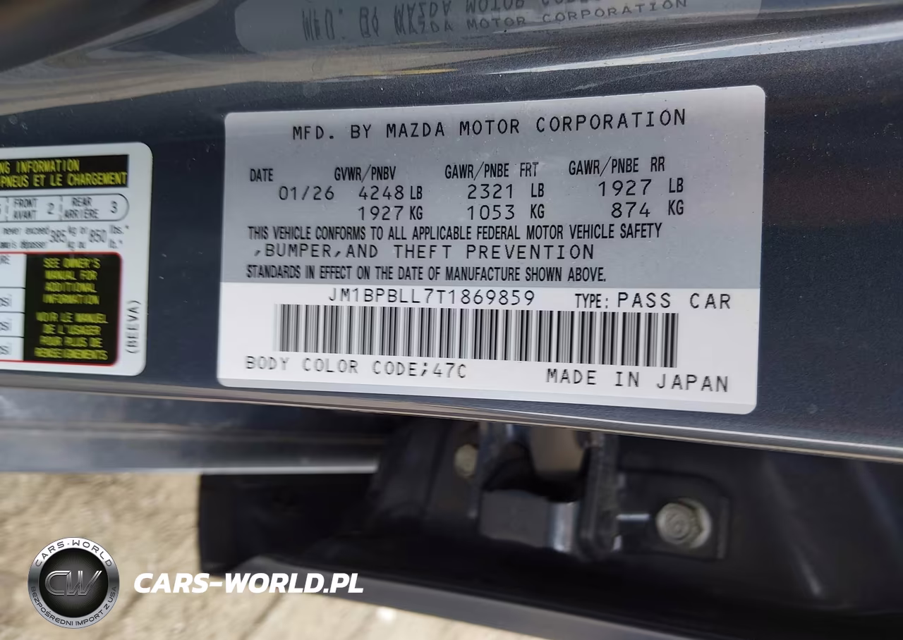 2026 Mazda Mazda3 2.5 S Carbon Edition VIN:JM1BPBLL7T1869859 - 9