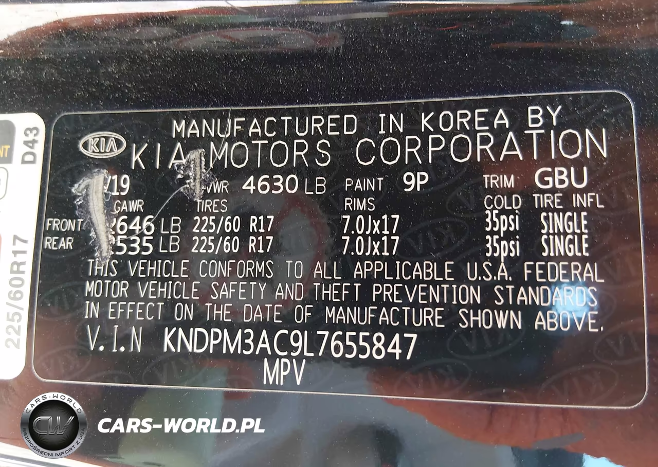2020 Kia Sportage Lx VIN:KNDPM3AC9L7655847 - 9