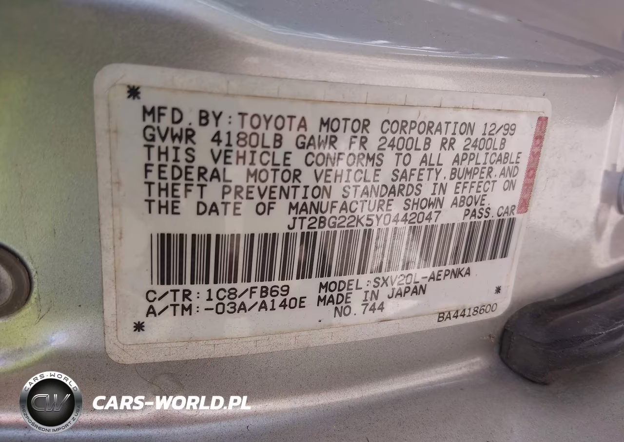 2000 Toyota Camry Le VIN:JT2BG22K5Y0442047 - 9