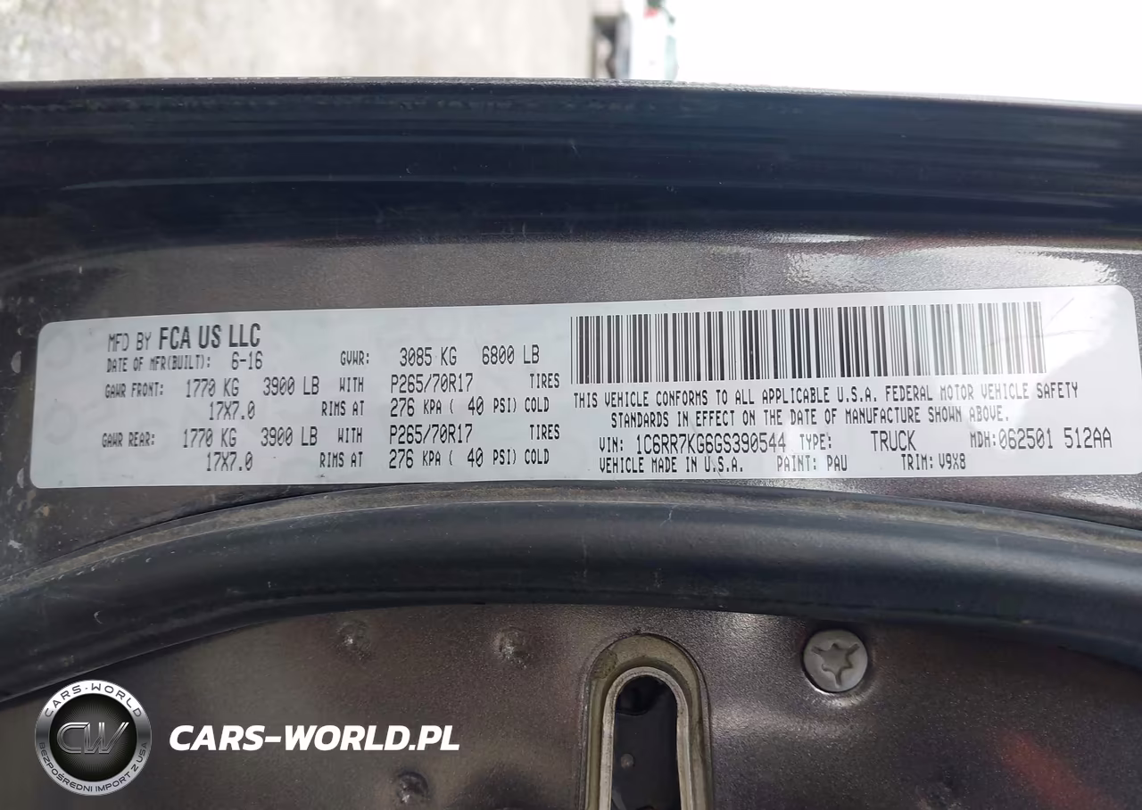 2016 Ram 1500 Tradesman VIN:1C6RR7KG6GS390544 - 9