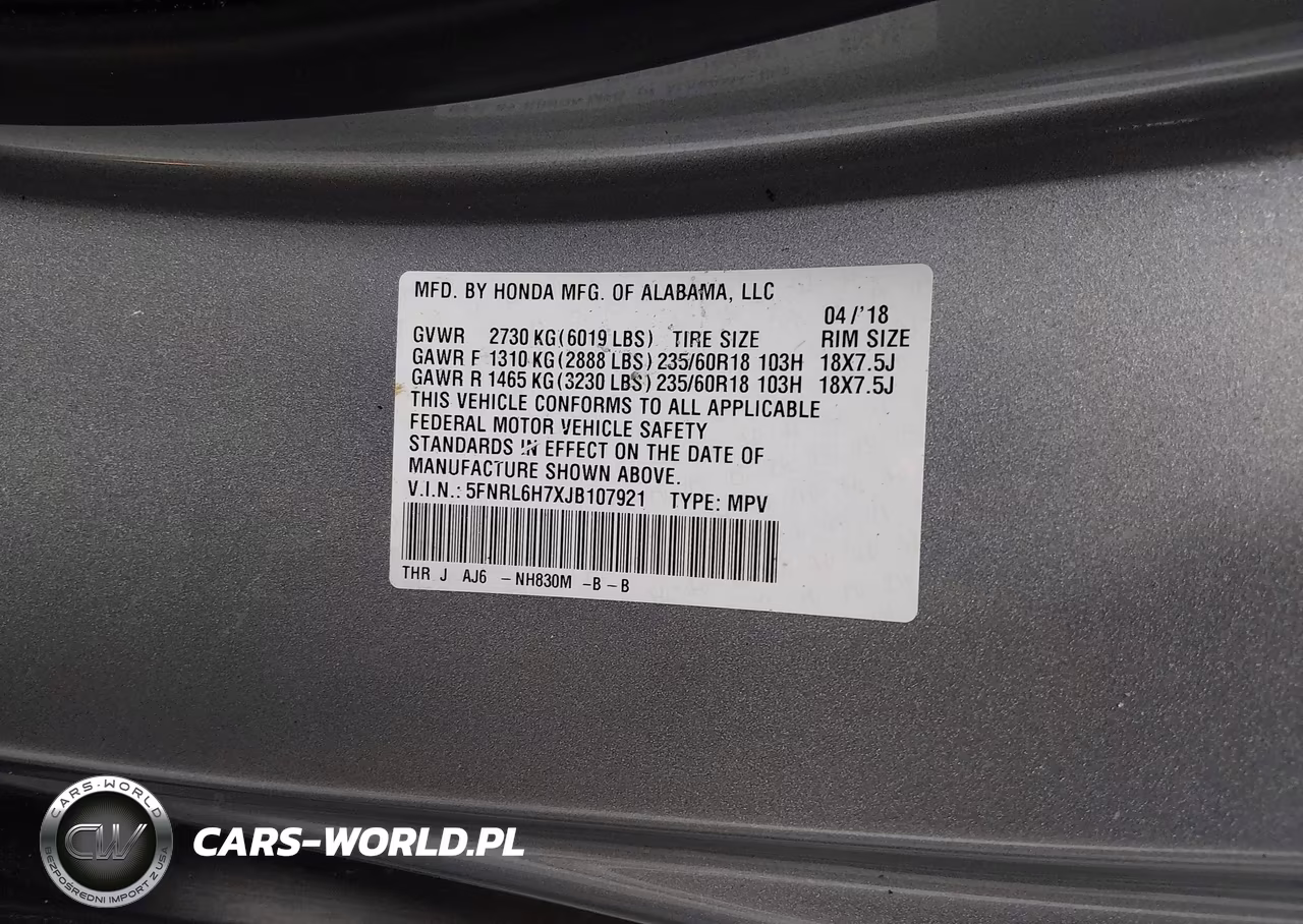 2018 Honda Odyssey Ex-L VIN:5FNRL6H7XJB107921 - 9