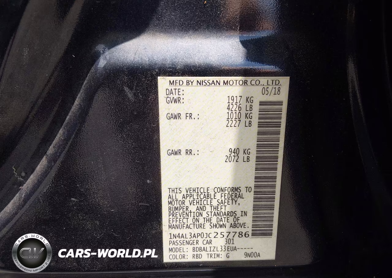 2018 Nissan Altima 2.5 Sv VIN:1N4AL3AP0JC257786 - 9