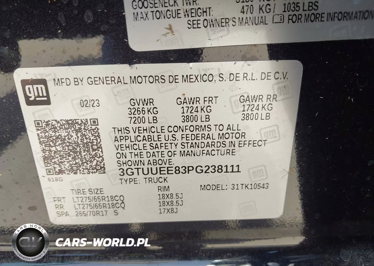 2023 GMC Sierra 1500 VIN:3GTUUEE83PG238111 - 9