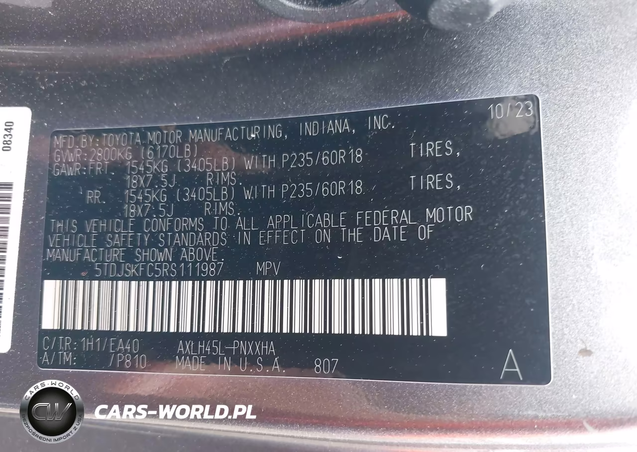 2024 Toyota Sienna Xle VIN:5TDJSKFC5RS111987 - 9