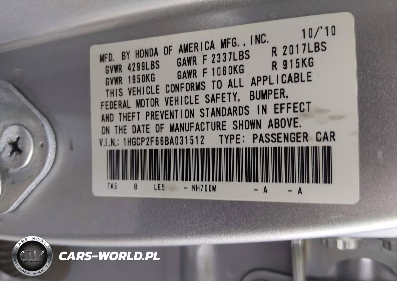2011 Honda Accord 2.4 Se VIN:1HGCP2F66BA031512 - 9