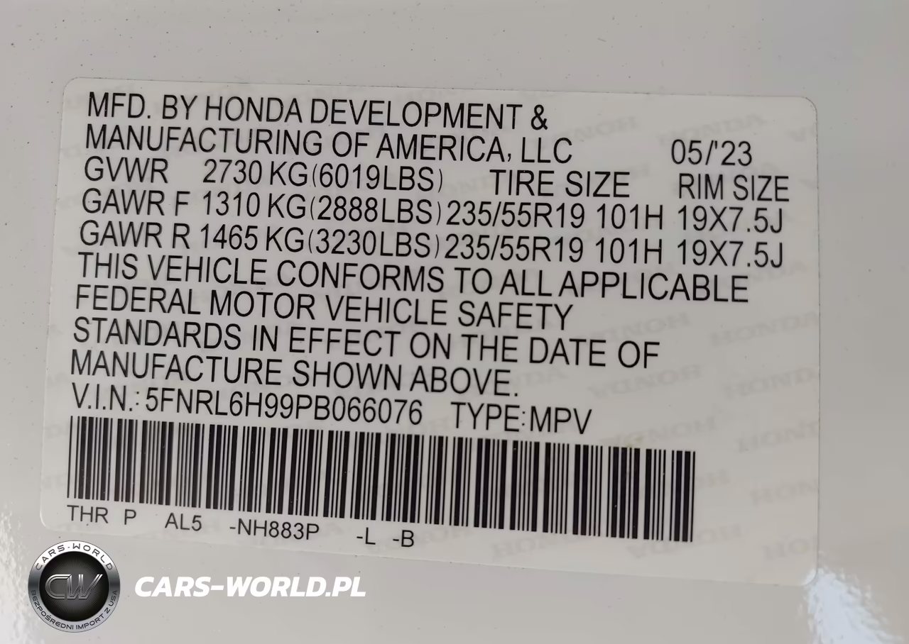 2023 Honda Odyssey Elite VIN:5FNRL6H99PB066076 - 9