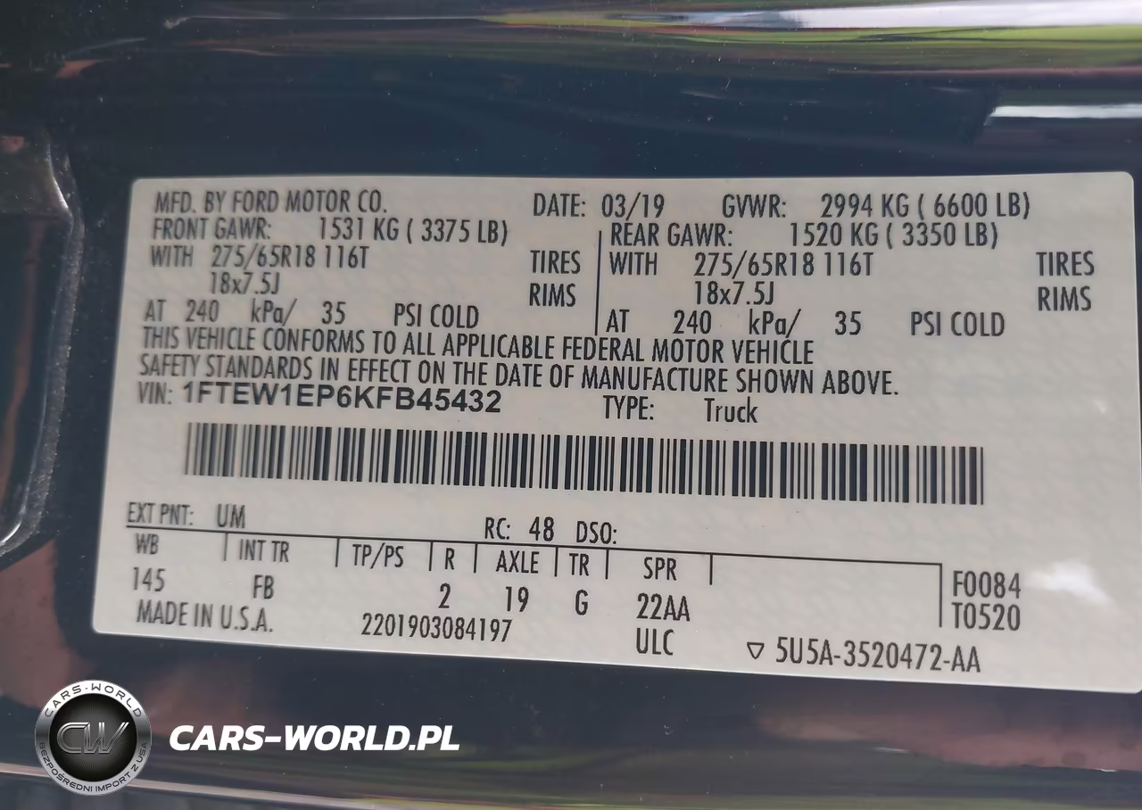 2019 Ford F-150 Xlt VIN:1FTEW1EP6KFB45432 - 9