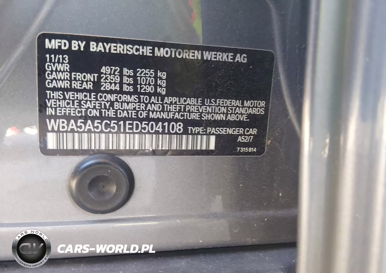 2014 BMW 528I VIN:WBA5A5C51ED504108 - 9