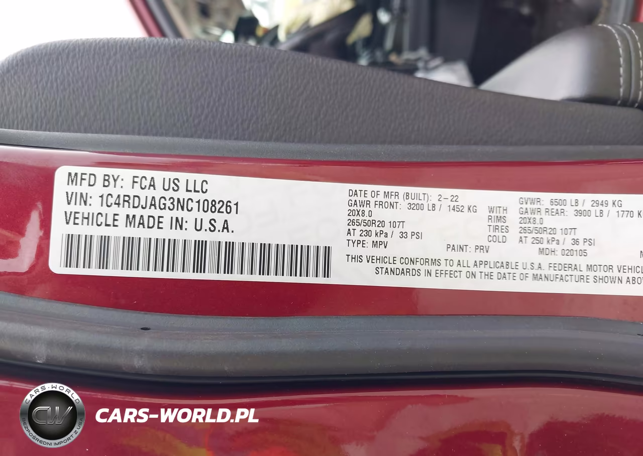 2022 Dodge Durango Sxt Awd VIN:1C4RDJAG3NC108261 - 9