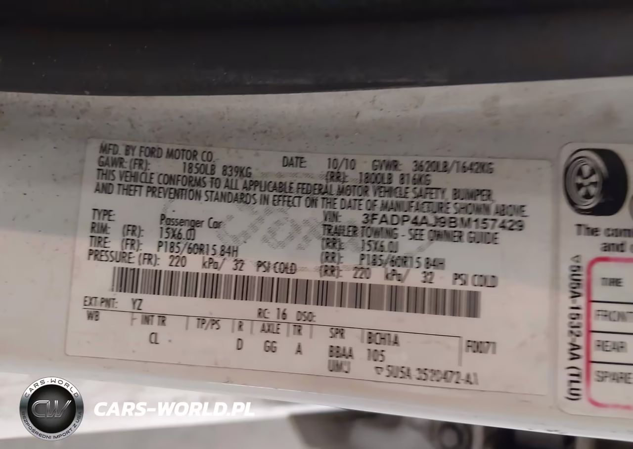 2011 Ford Fiesta S VIN:3FADP4AJ9BM157429 - 9