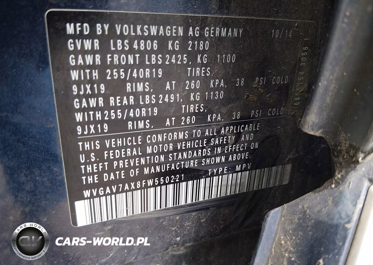 2015 Volkswagen Tiguan R-Line VIN:WVGAV7AX8FW550221 - 9