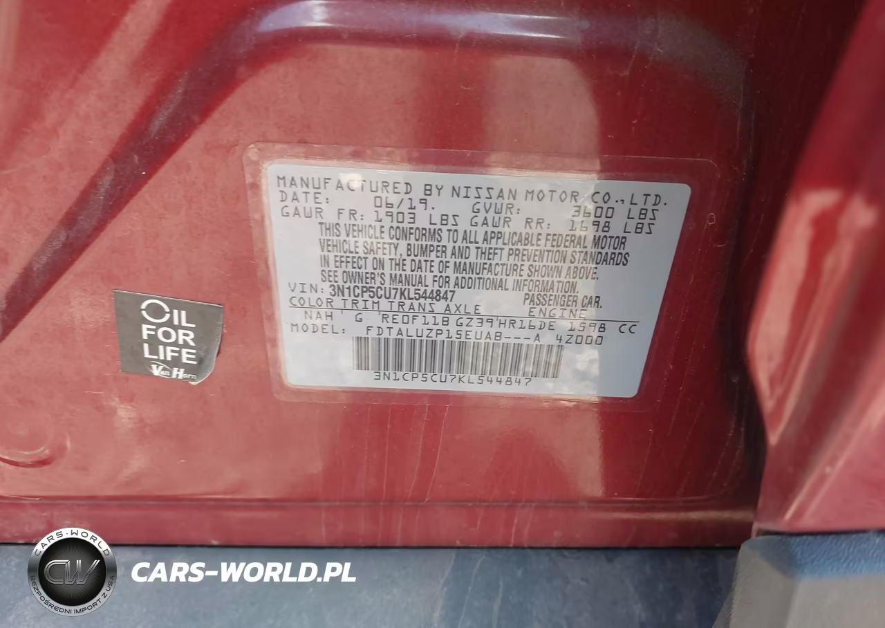 2019 Nissan Kicks Sr VIN:3N1CP5CU7KL544847 - 9