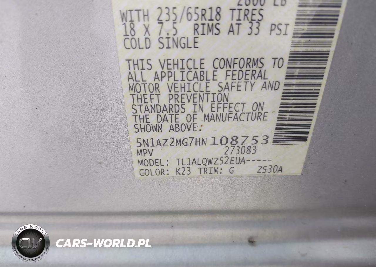 2017 Nissan Murano Platinum-S-Sl-Sv VIN:5N1AZ2MG7HN108753 - 9