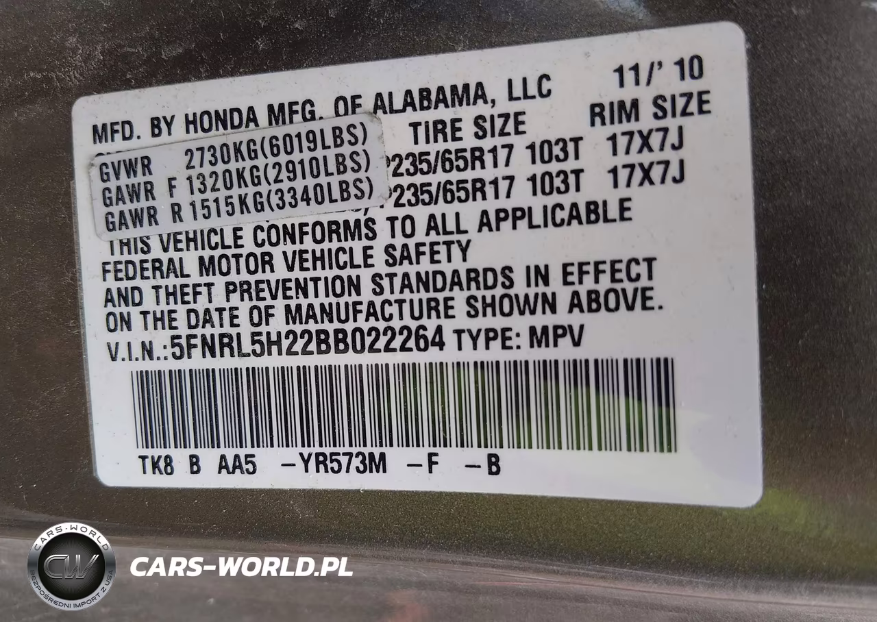 2011 Honda Odyssey Lx VIN:5FNRL5H22BB022264 - 9