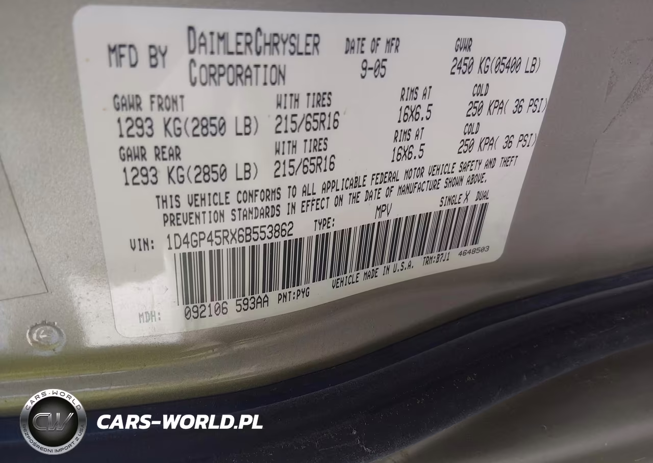 2006 Dodge Caravan Sxt VIN:1D4GP45RX6B553862 - 9