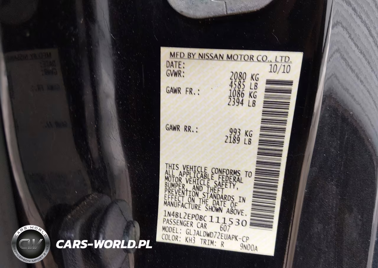 2011 Nissan Altima 3.5 Sr VIN:1N4BL2EP0BC111530 - 9