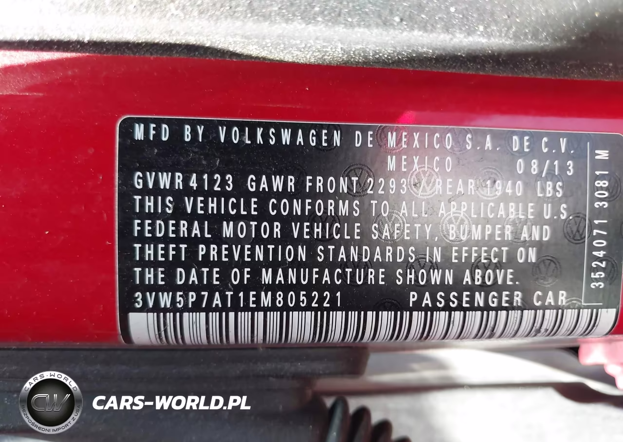 2014 Volkswagen Beetle 2.5L VIN:3VW5P7AT1EM805221 - 9