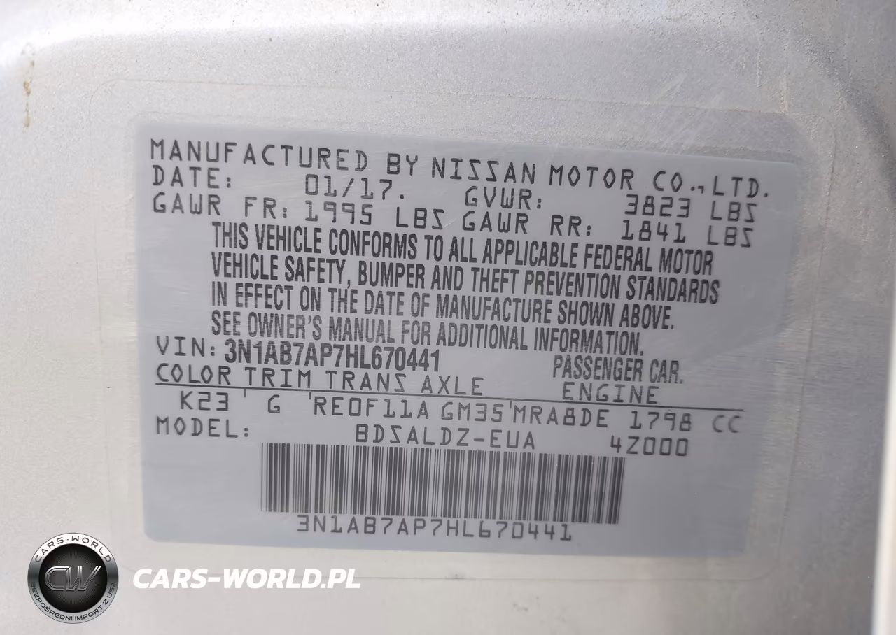 2017 Nissan Sentra Sv VIN:3N1AB7AP7HL670441 - 9