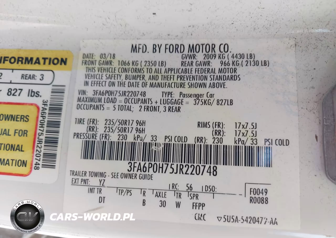 2018 Ford Fusion Se VIN:3FA6P0H75JR220748 - 9