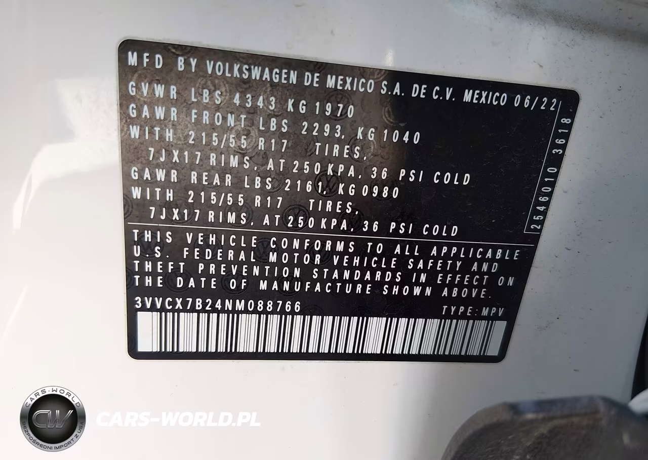 2022 Volkswagen Taos 1.5T S VIN:3VVCX7B24NM088766 - 9