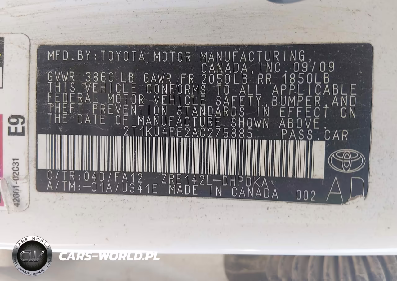 2010 Toyota Matrix VIN:2T1KU4EE2AC275885 - 9