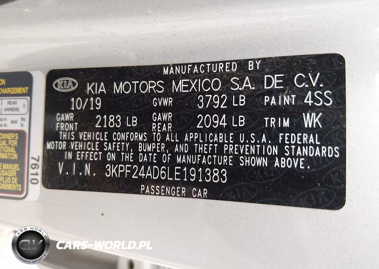 2020 Kia Forte Lxs VIN:3KPF24AD6LE191383 - 9
