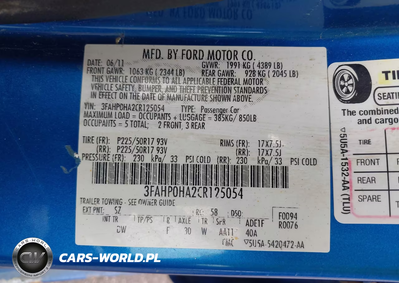 2012 Ford Fusion Se VIN:3FAHP0HA2CR125054 - 9