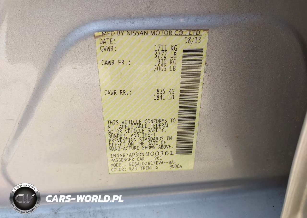 2013 Nissan Sentra Sv VIN:1N4AB7AP3DN900361 - 9