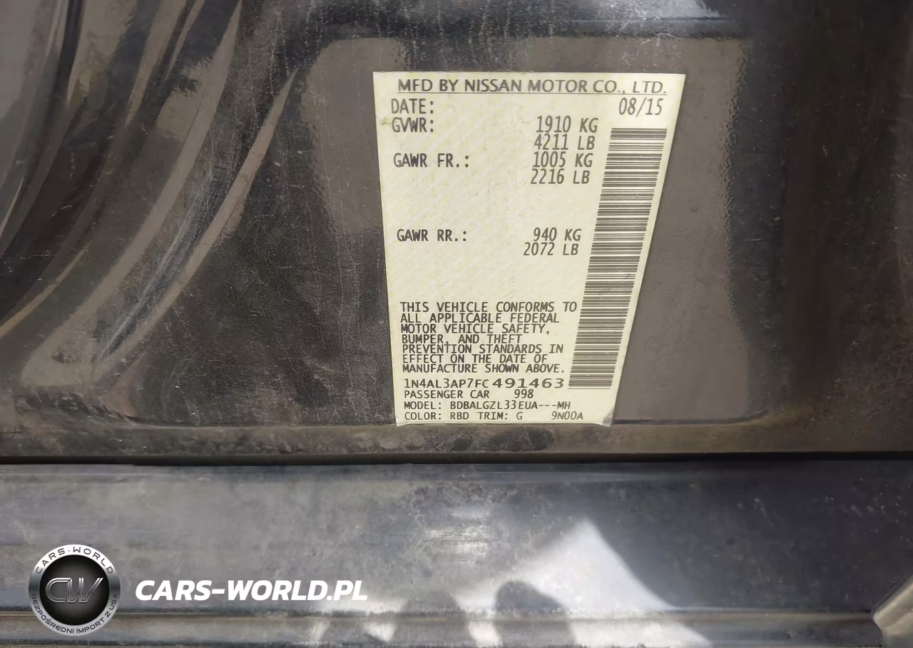 2015 Nissan Altima 2.5 S VIN:1N4AL3AP7FC491463 - 9