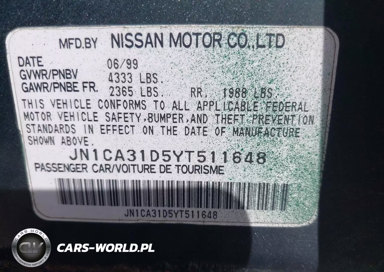 2000 Nissan Maxima Gle-Gxe-Se VIN:JN1CA31D5YT511648 - 9