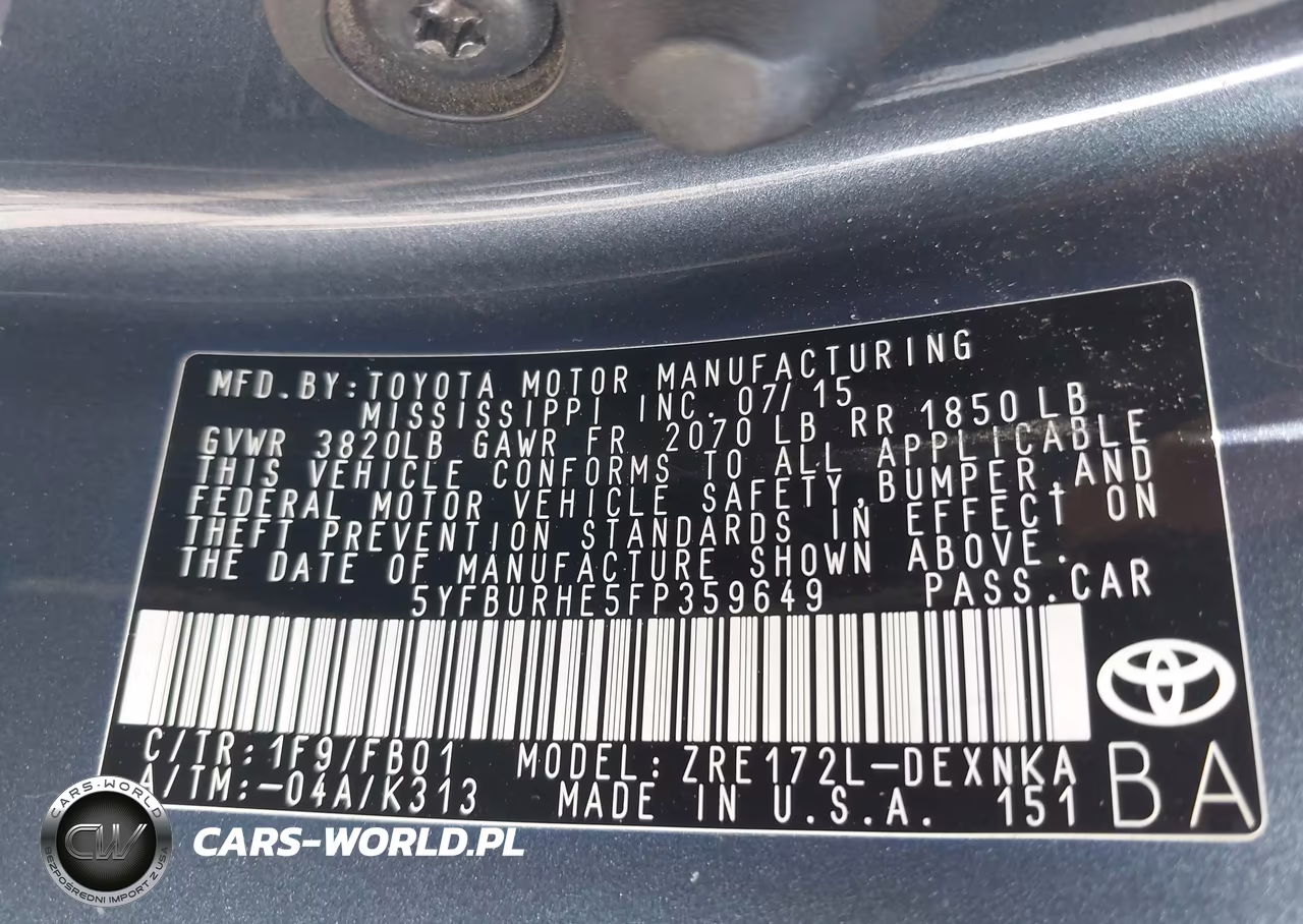 2015 Toyota Corolla Le Plus VIN:5YFBURHE5FP359649 - 9