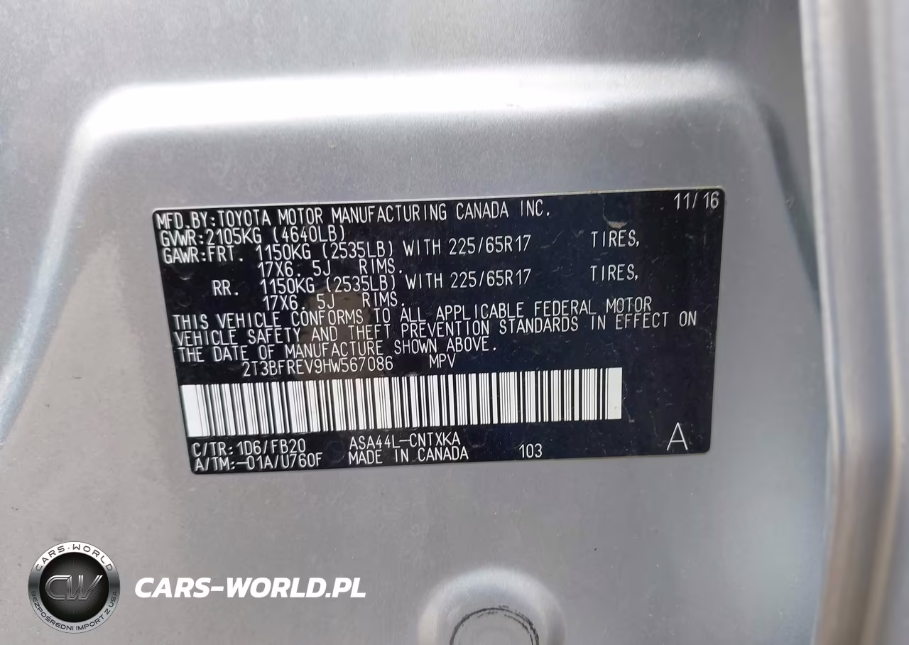 2017 Toyota Rav4 Le VIN:2T3BFREV9HW567086 - 9