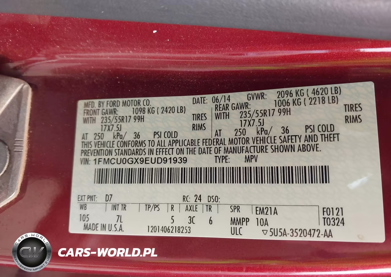 2014 Ford Escape Se VIN:1FMCU0GX9EUD91939 - 9