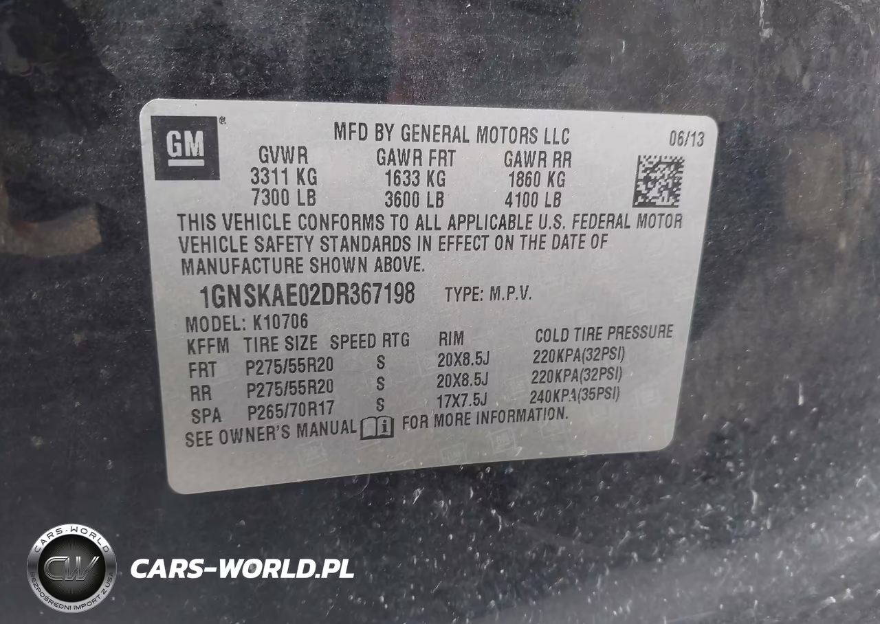 2013 Chevrolet Tahoe Ls VIN:1GNSKAE02DR367198 - 9
