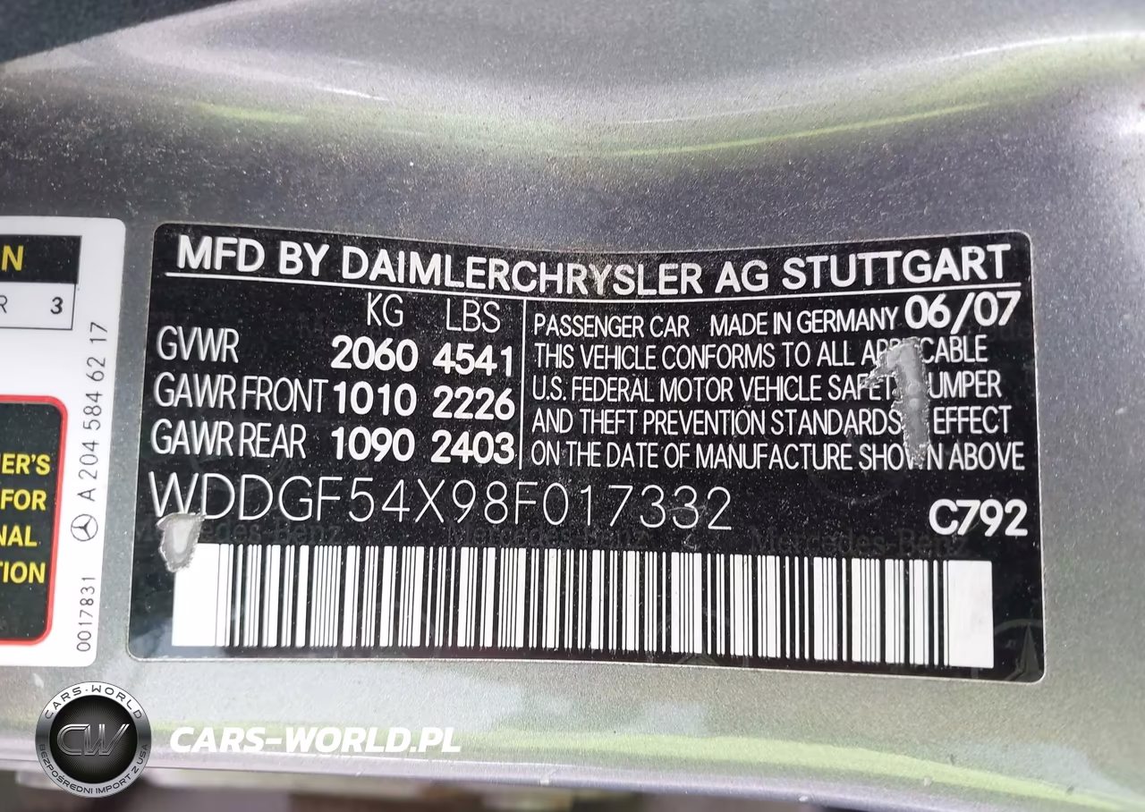 2008 Mercedes-Benz C 300 Luxury-Sport VIN:WDDGF54X98F017332 - 9