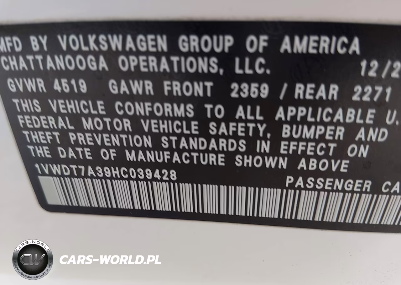 2017 Volkswagen Passat 1.8T R-Line VIN:1VWDT7A39HC039428 - 9