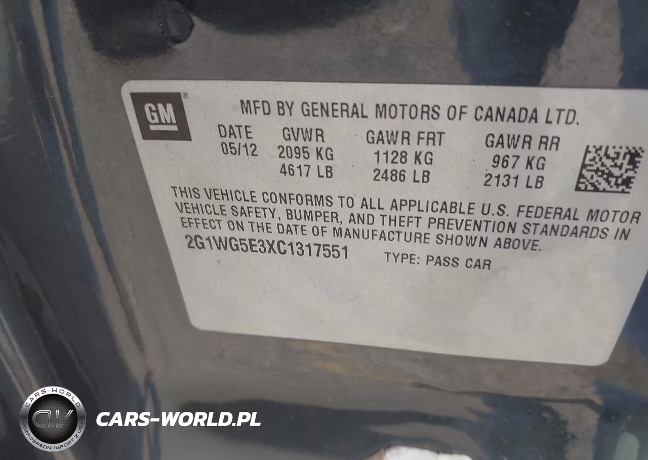 2012 Chevrolet Impala Lt VIN:2G1WG5E3XC1317551 - 9