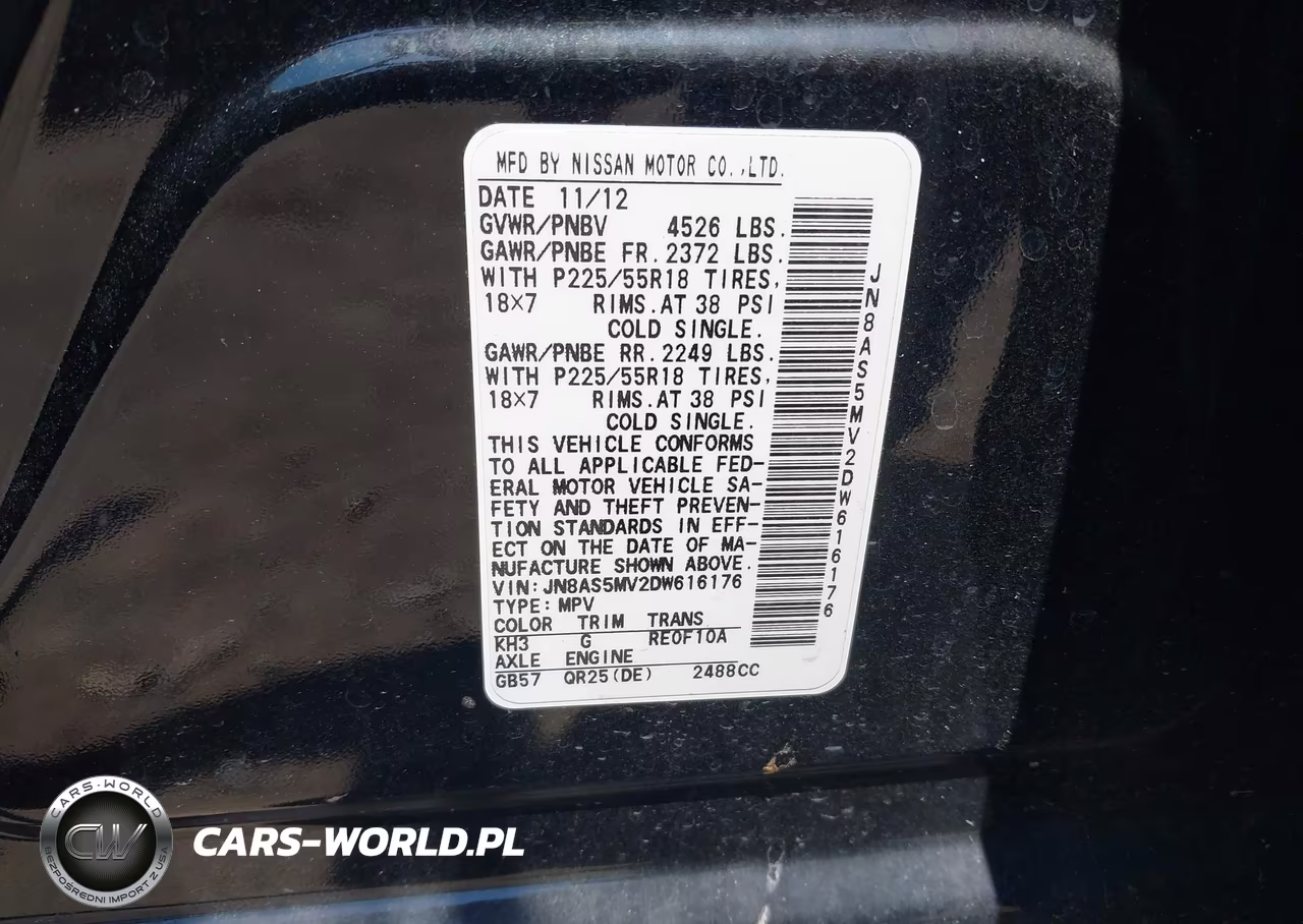 2013 Nissan Rogue Sv W-Sl Pkg VIN:JN8AS5MV2DW616176 - 9