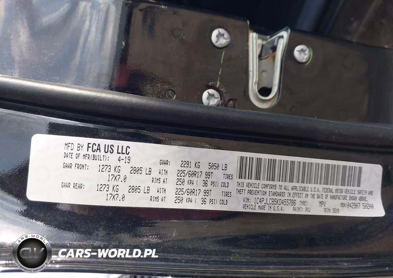 2019 Jeep Cherokee Latitude Fwd VIN:1C4PJLCB5KD455786 - 9