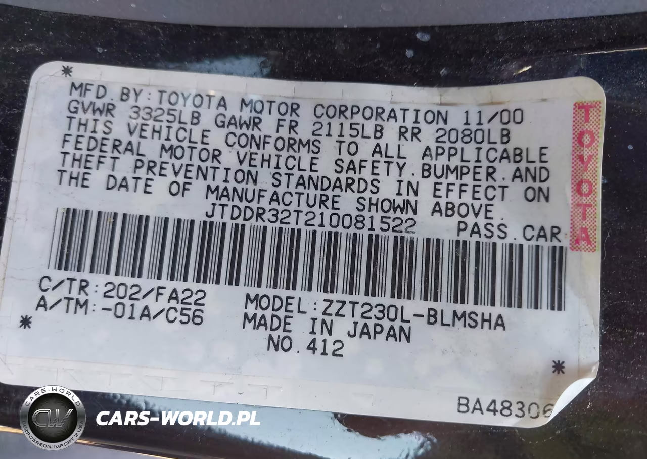 2001 Toyota Celica Gt VIN:JTDDR32T210081522 - 9