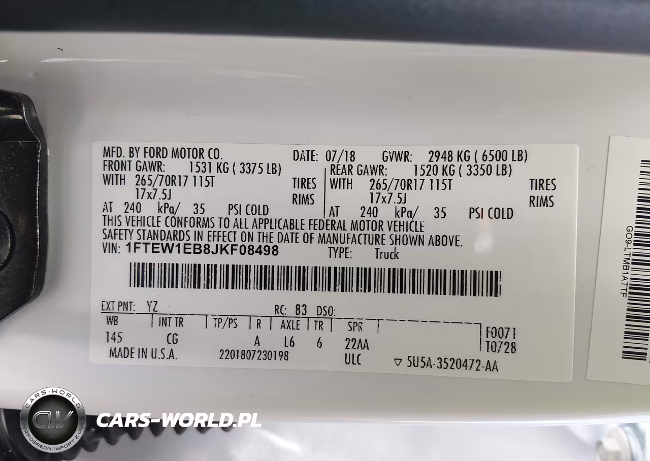 2018 Ford F-150 Xl-Xlt VIN:1FTEW1EB8JKF08498 - 9