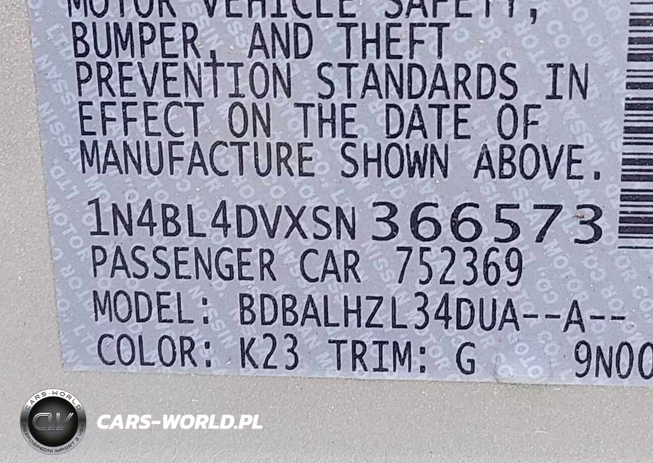 2025 Nissan Altima Sv Fwd VIN:1N4BL4DVXSN366573 - 9