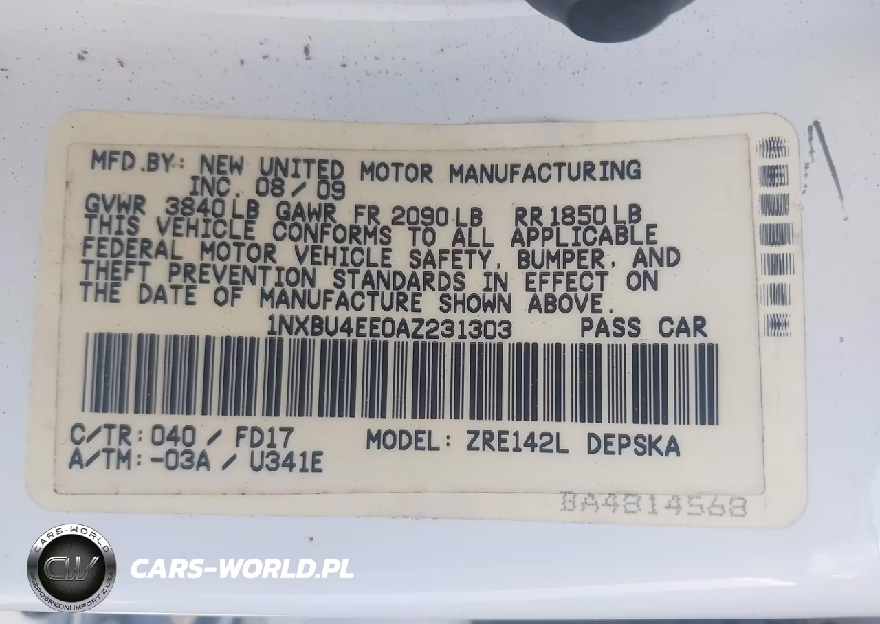 2010 Toyota Corolla S VIN:1NXBU4EE0AZ231303 - 9