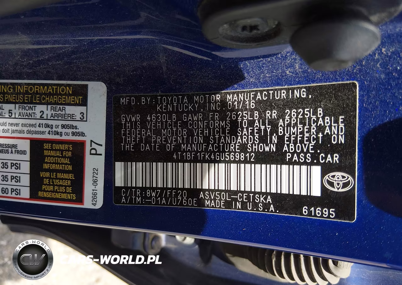 2016 Toyota Camry Se VIN:4T1BF1FK4GU569812 - 9