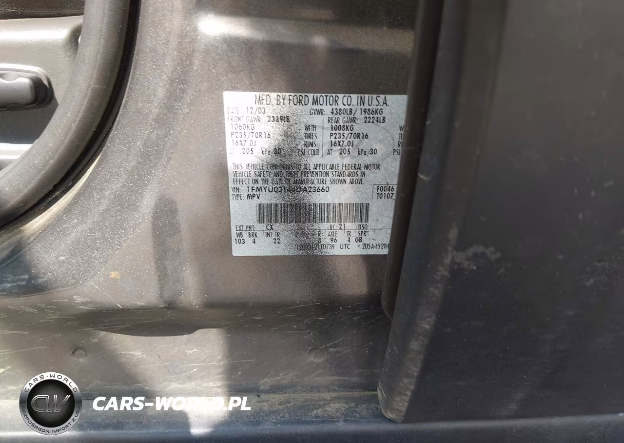 2004 Ford Escape Xlt VIN:1FMYU03144DA23660 - 9